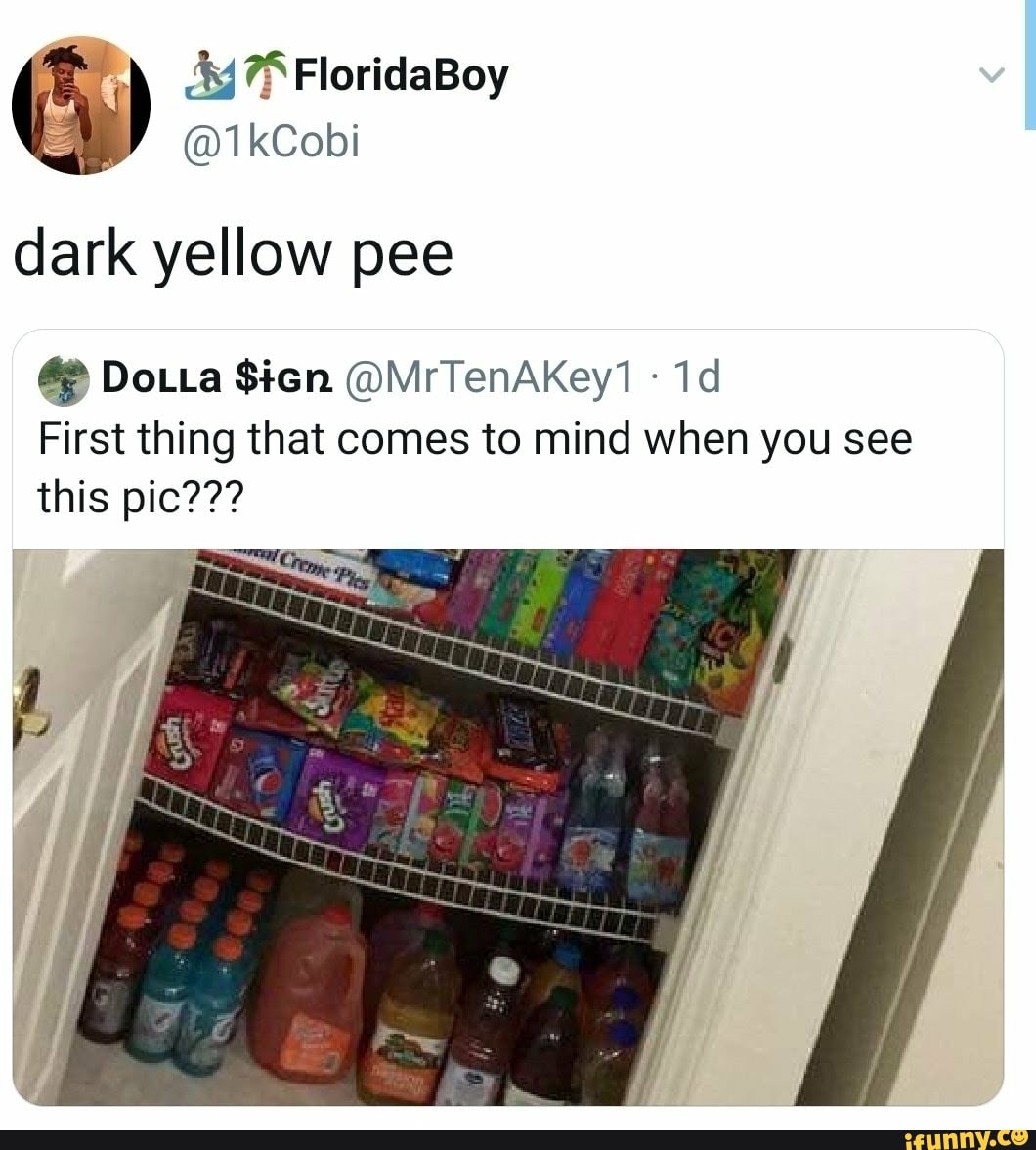 dark yellow pee
First thing that comes to mind when you see