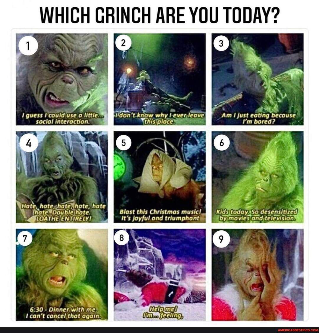 WHICH GRINCH ARE YOU TODAY? guess could use a little don' Am I just ...