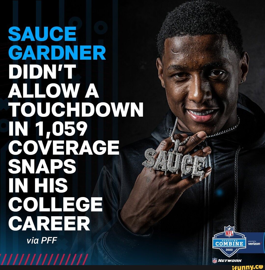 SAUCE GARDNER DIDN'T ALLOW A TOUCHDOWN IN 1,059 COVERAGE SNAPS IN HIS