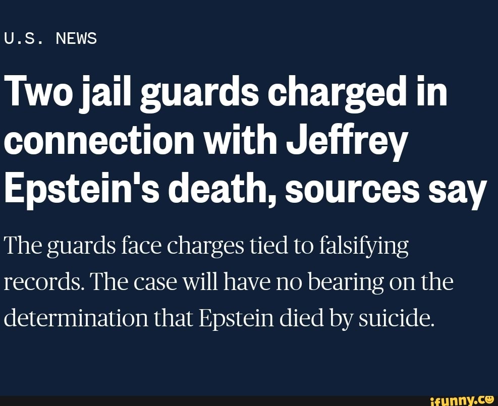 Twojail Guards Charged In Connection With Jeffrey Epsteins Death