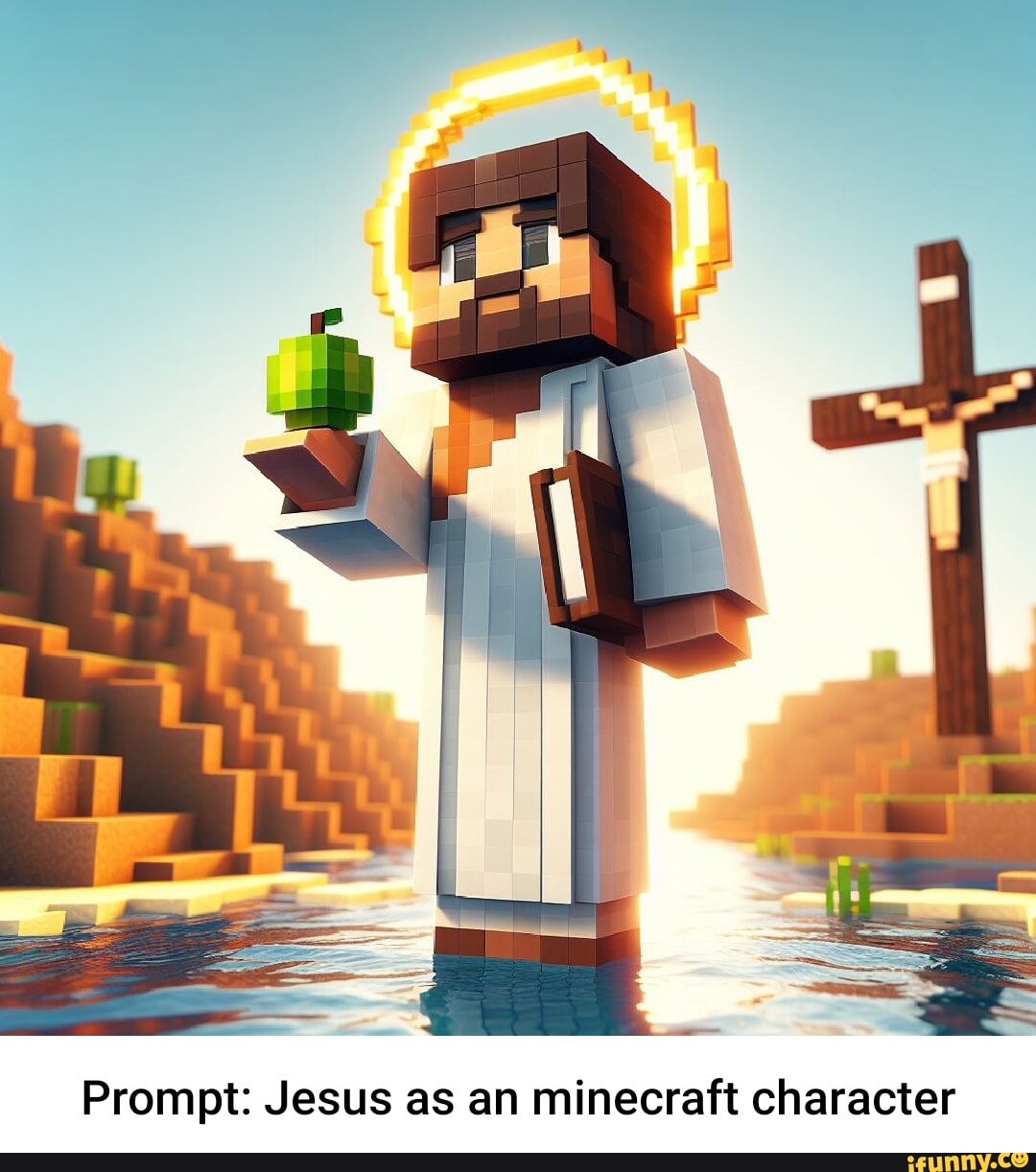 MINECRAFT JESUS WHAT WILL HE PREACH - Gerador de Memes Online