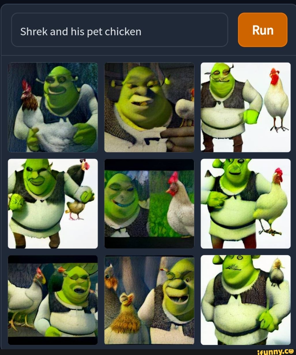 Shrek and his pet chicken Run - iFunny Brazil