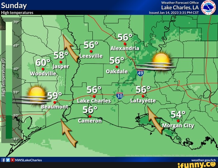 'Weather Forecast Office Sunday Lake Charles, LA High temperatures