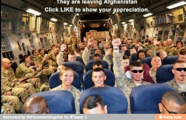 'They are leaving Argnhanistan TF
Click LIKE to show your Ei 4
