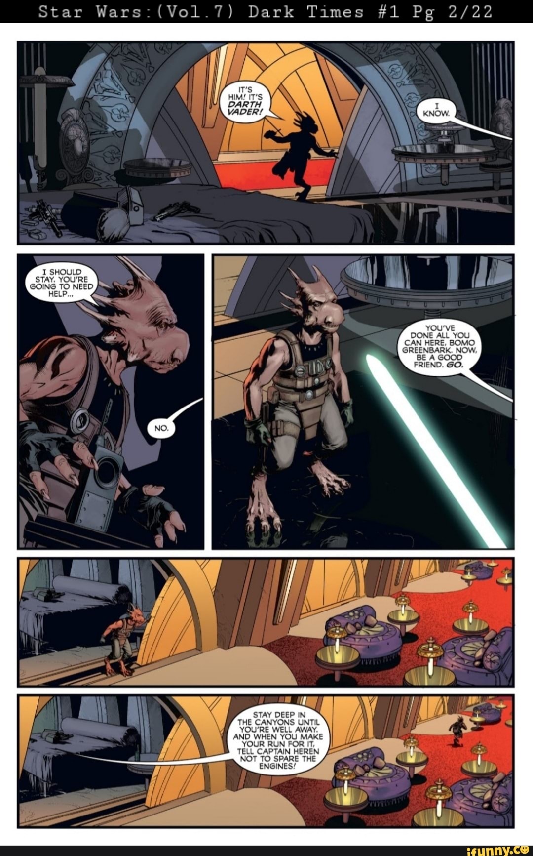 Star Wars 'Vol Dark Times #1 Pg NW STAY. YOU'RE GOING. TO NEED ~ YOU'VE ...