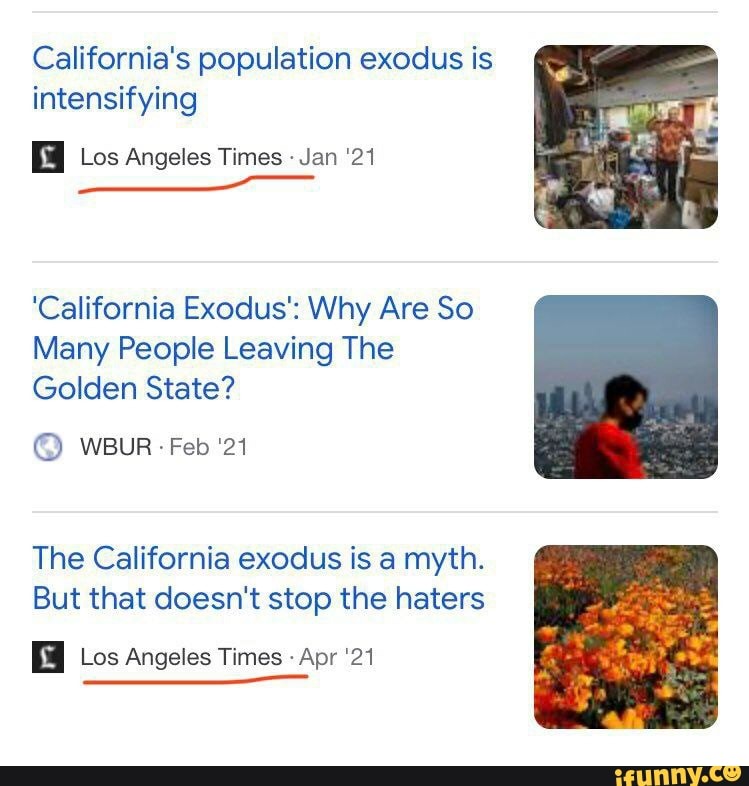 California's population exodus is intensifying I Los Angeles Times Jan 21 'California Exodus 