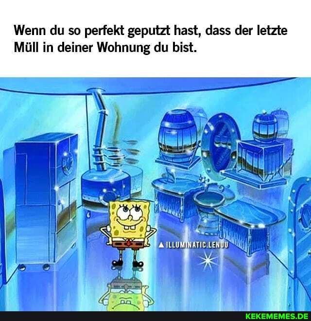 Wenn du so perfekt geputzt hast, dass der letzte
Müll in deiner Wohnung du bist.