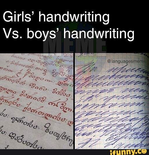 Girls Handwriting Vs Boys Handwriting Ifunny
