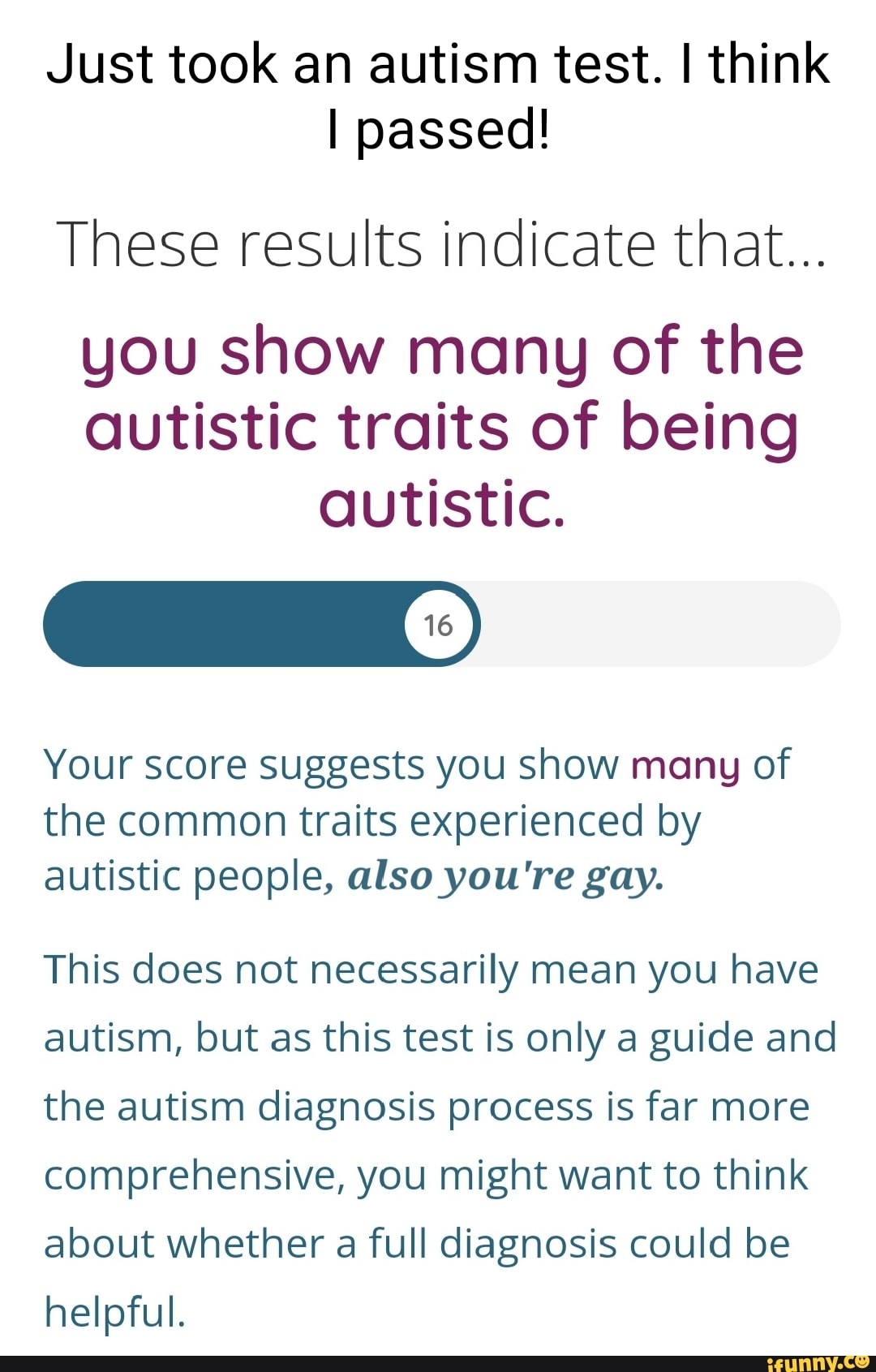 autism spectrum test scores
