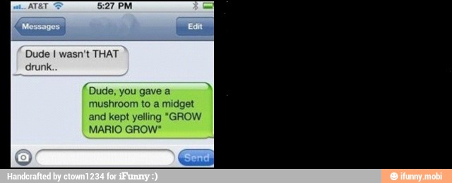 (Dude, you gave a
and kept yelling "GROW
MARIO GROW