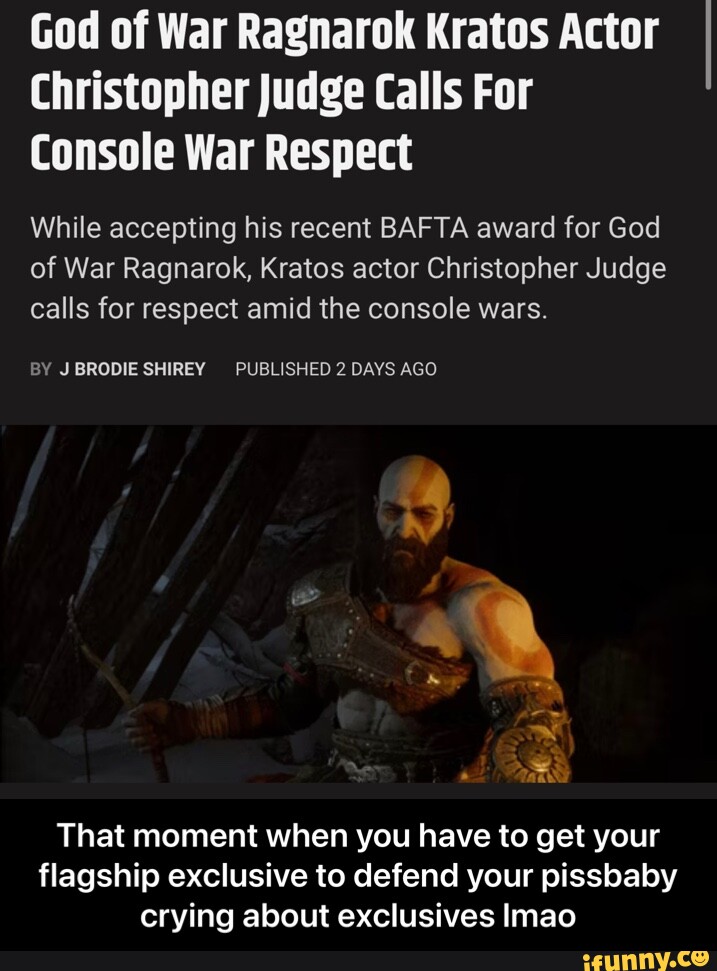 I NEWS: Christopher Judge wins Best Performance for his portrayal of Kratos  in God of War: Ragnarok at The Game Awards. - iFunny