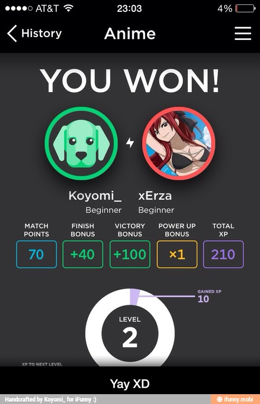 YOU WON! - Yay XD