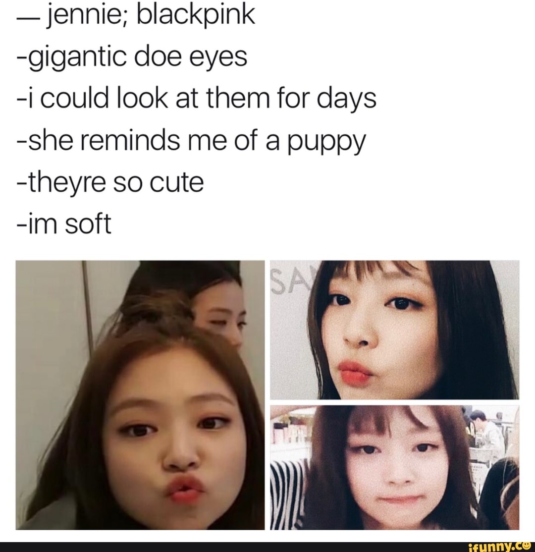 Jennie Blackpink Gigantic Doe Eyes I Could Look At Them For Days She Reminds Me Of A Puppy Theyre So Cute Im Soft Ifunny