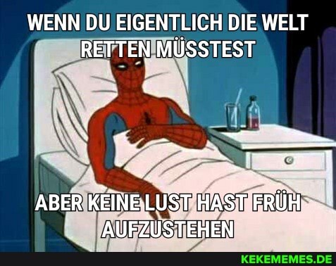 WENN DU EIGENTLICH DIE WELT RETTEN MÜSSTEST
ABER KEINE LUST HAST FRÜH AUFZUSTEHEN