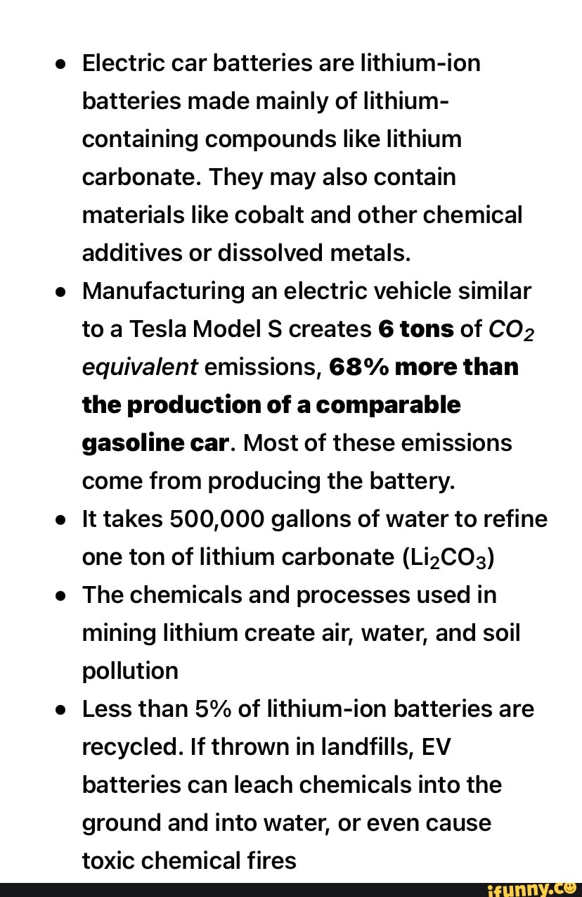 Electric car batteries are lithiumion batteries made mainly of lithium