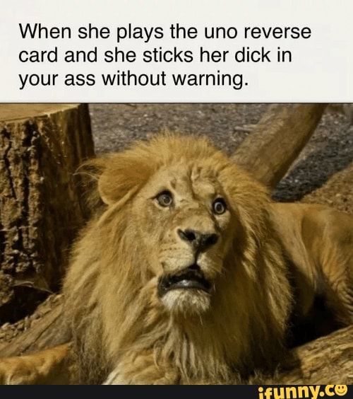 When she plays the uno reverse card and she sticks her dick in your ass ...