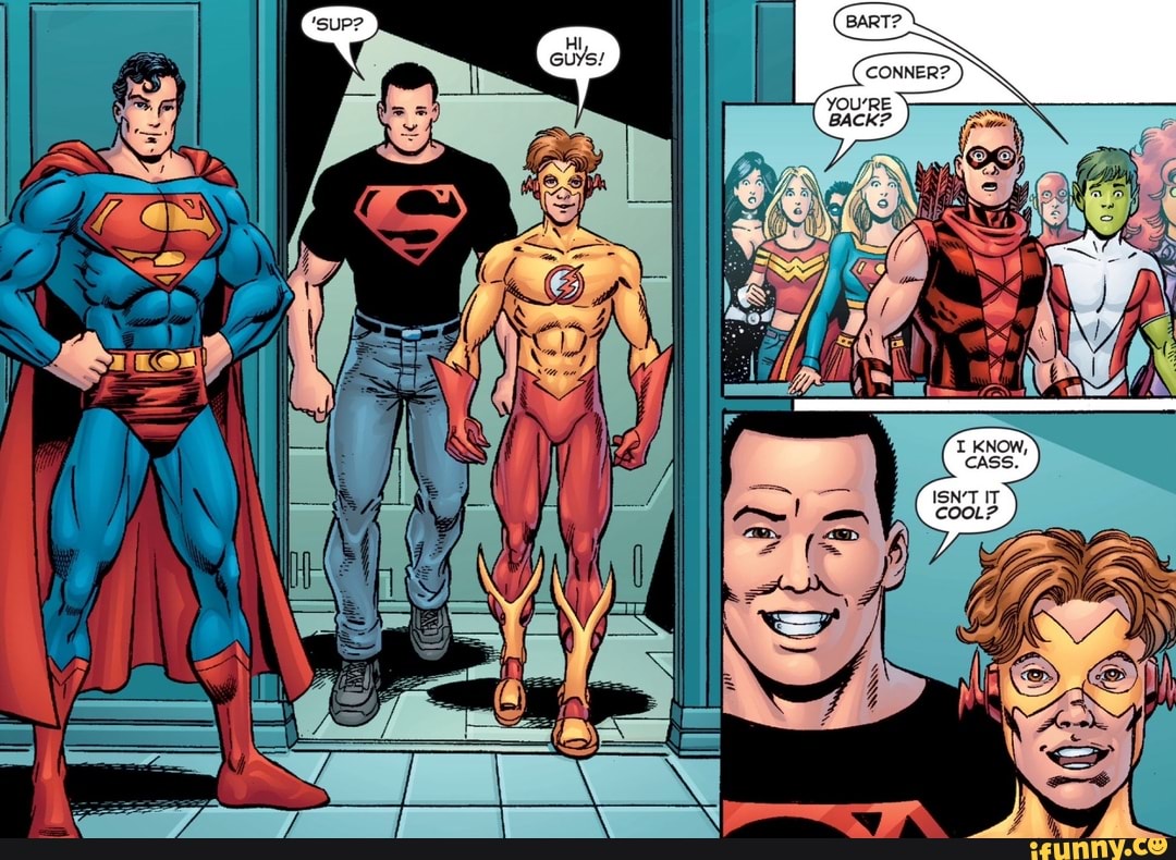 superboy, kidflash, superman