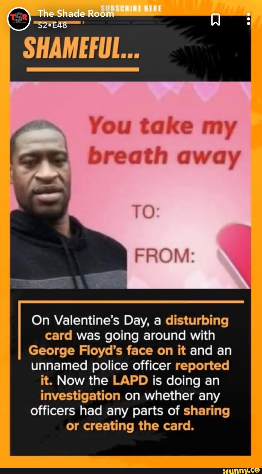 the shade room shameful you take my ow breath away on valentine s day a disturbing card