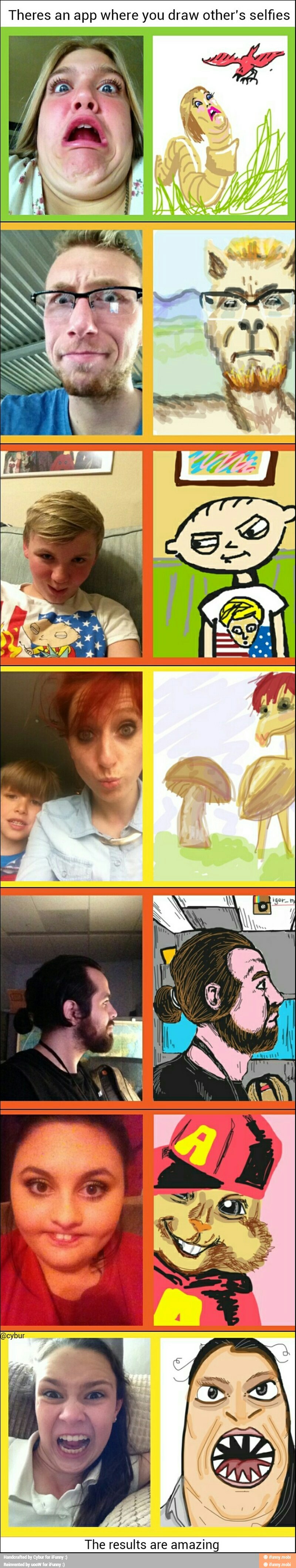Theres an app where you draw other's selfies
