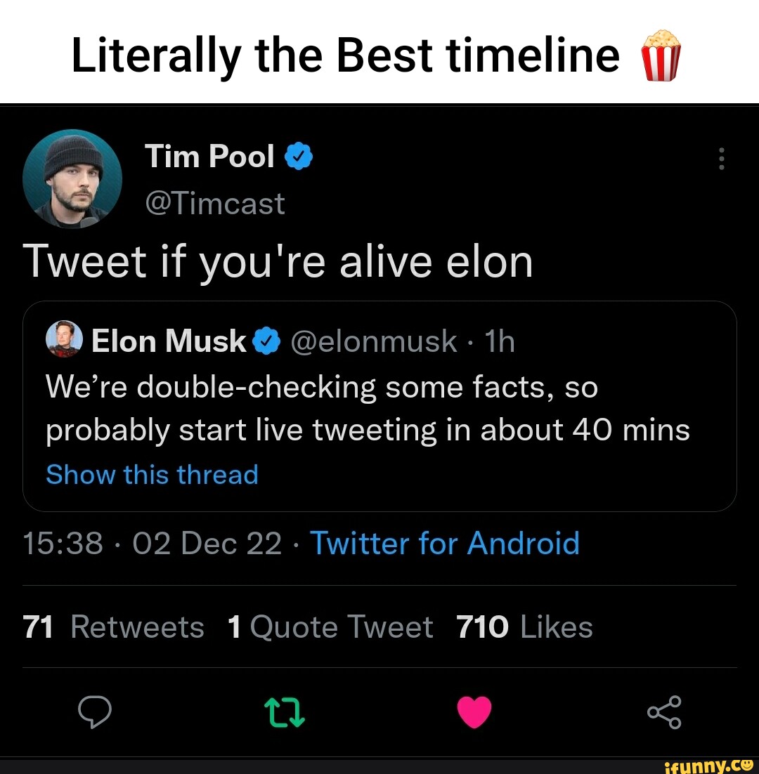 Literally the Best timeline \jj Tim Pool Timcast Tweet if you're(02)
