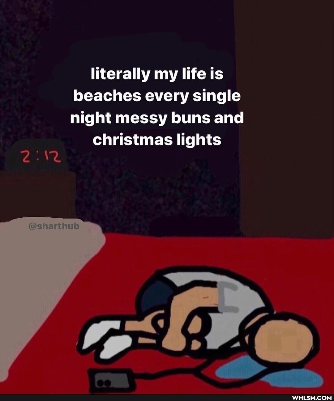 literally my life is beaches every single night messy buns and
christmas lights