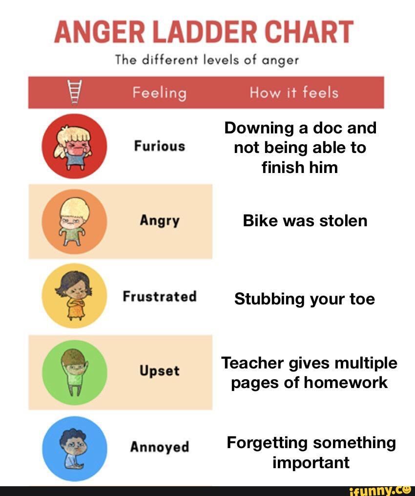 ANGER LADDER CHART The different levels of anger Feeling Furious ...