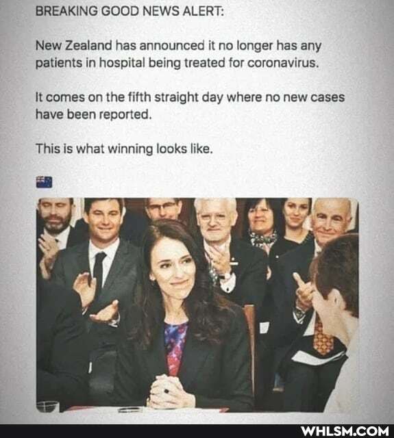 BREAKING GOOD NEWS ALERT:
New Zealand has announced it no longer has any patients in hospital being treated for coronavirus.
It comes on the fifth straight day where no new cases have been reported.
This is what winning looks like.