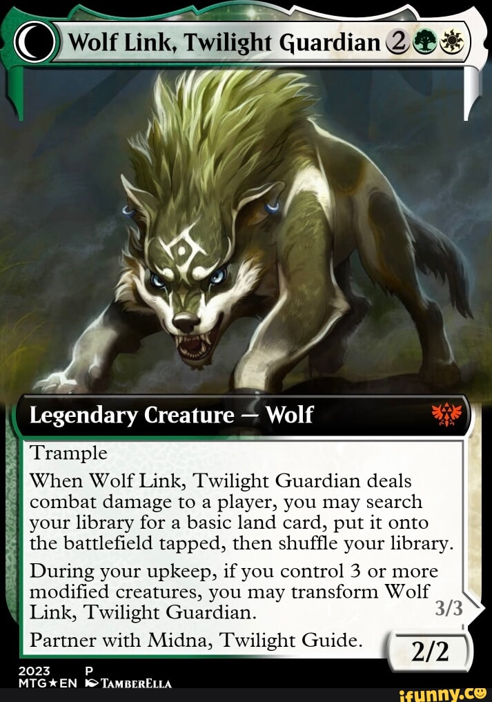 Wolf Link, Twilight Guardian NA Legendary Creature Wolf Trample When Wolf  Link, Twilight Guardian deals combat