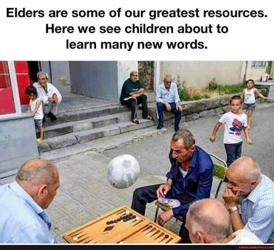 Elders are some of our greatest resources.
Here we see children about to
learn many new words.