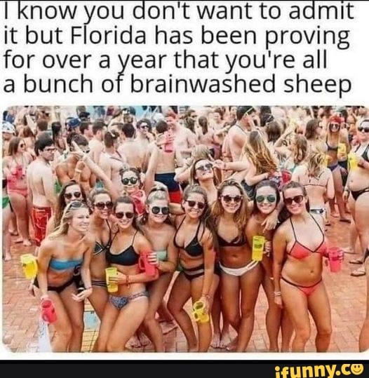 now you don't want to admit it but Florida has been proving for ab over a of year that you're brainwashed all sheep a bunch of brainwashed sheep
TAR,