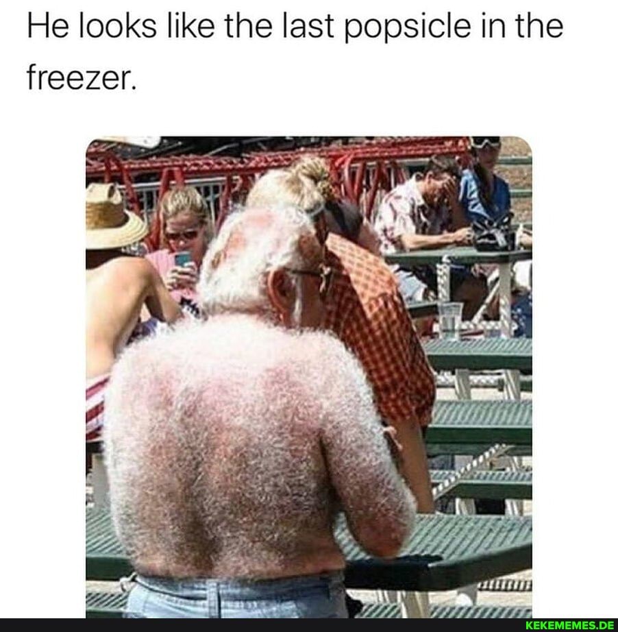 He looks like the last popsicle in the freezer.