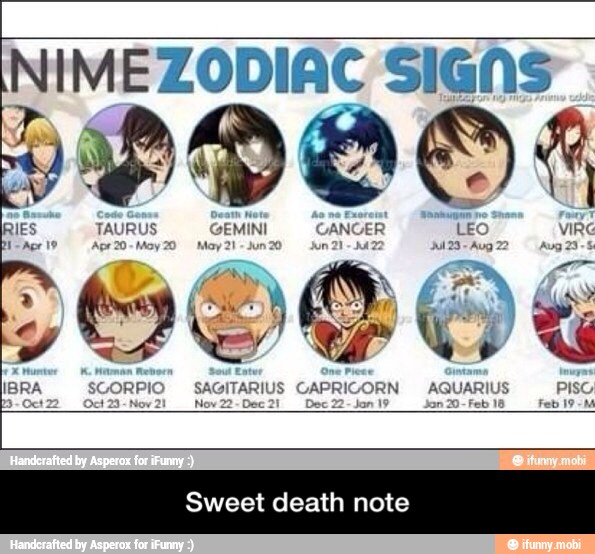 INIMEZODIAC SIGNS
Sweet death note - Sweet death note