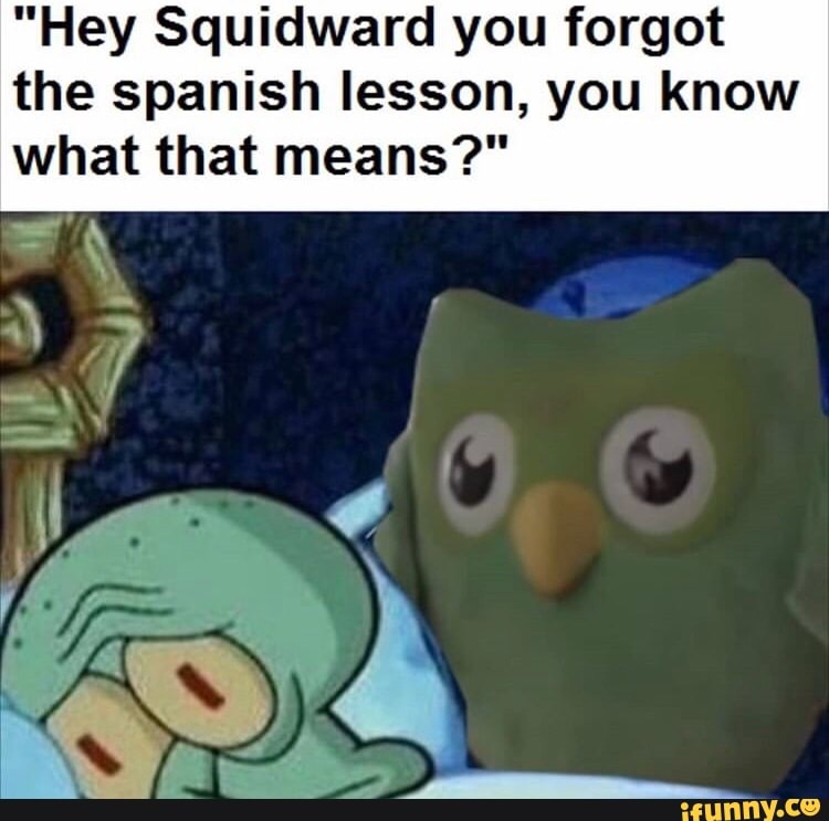  Hey Squidward You Forgot The Spanish Lesson You Know What That Means 