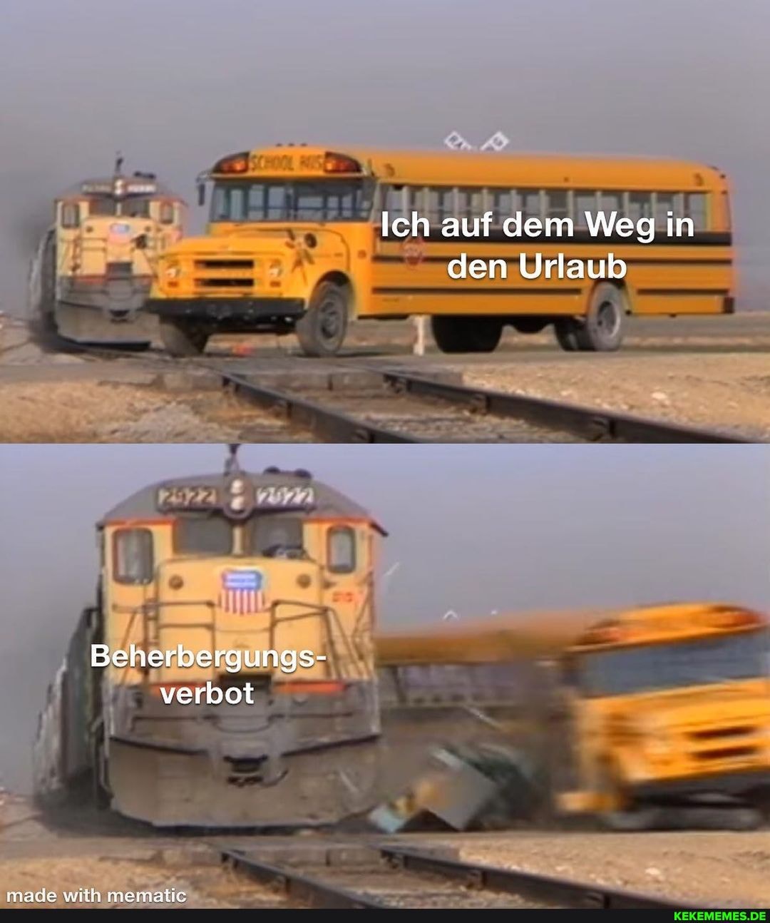 Ich auf dem Weg in den Urlaub
Beherbergungs- verbot