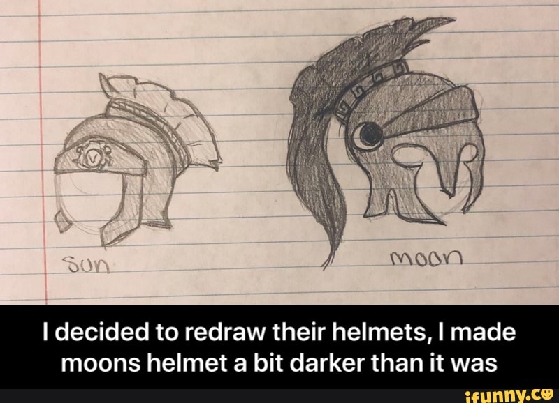 I decided to redraw their helmets, I made
moons helmet a bit darker than it was - I decided to redraw their helmets, I made moons helmet a bit darker than it was