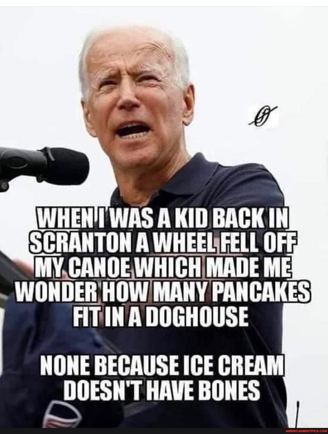 Wi WAS AKID BACK ASGRARTOH A WHEEL FELL OFF:
CANOE WHIGH MADE ME HOW MANY PANCAKES DOGHOUSE
NONE BECAUSE IRE CREAM DOESN'T HAVE BONES