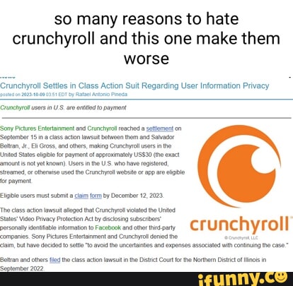 So many reasons to hate crunchyroll and this one make them worse ...