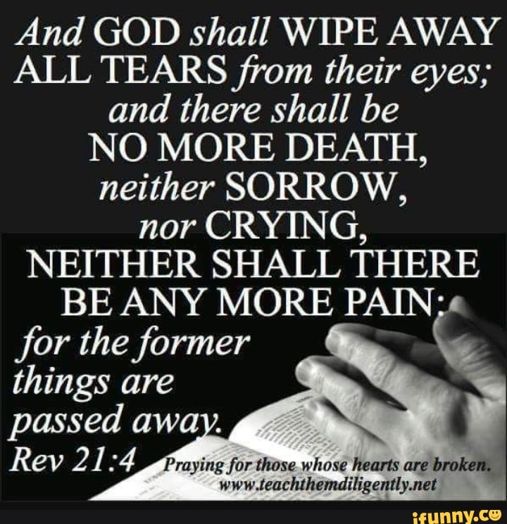 And GOD shall WIPE AWAY ALL TEARS from their eyes; and there shall be ...