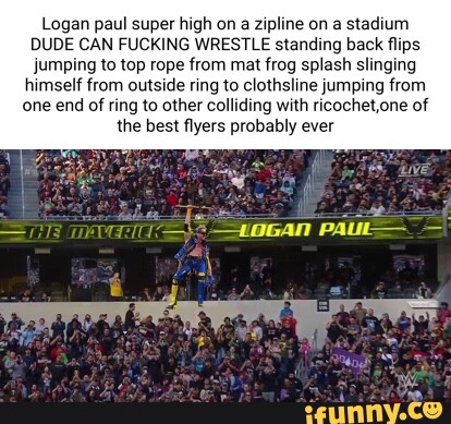 Logan Paul Super High On A Zipline On A Stadium DUDE CAN FUCKING ...