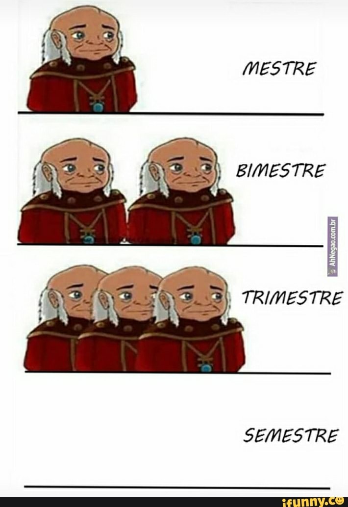 MESTRE
BIMESTRE
TRIMESTRE
SEMESTRE