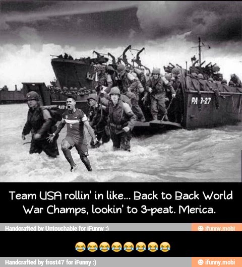 Team USA rollin' in like... Back to Back World
War Champs, lookin' to 3-peat. Merica. - ππππππππ