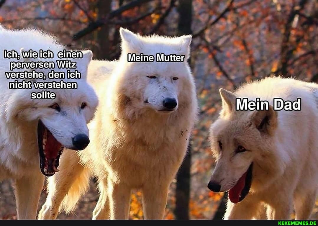 Ich, wielich 'einen Meine Mutter
perversen Witz verstehe, den ich nicht verstehen sellte
Mein Dad