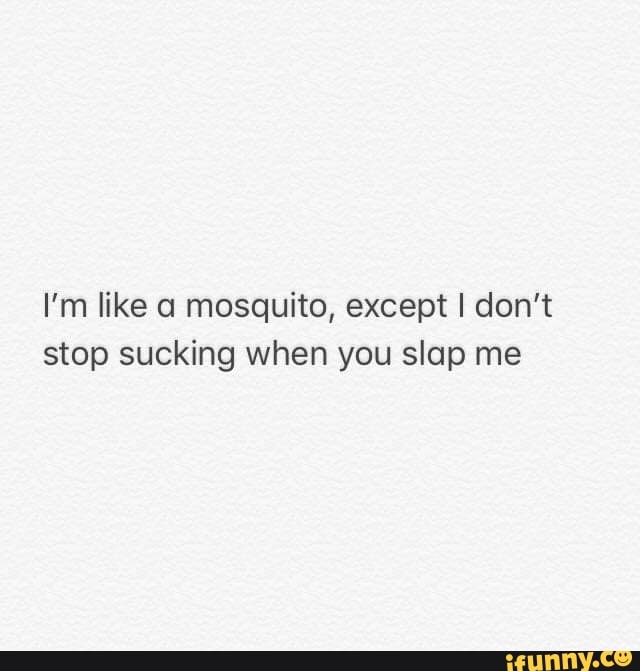 I M Like O Mosquito Except I Don T Stop Sucking When You Slap Me Ifunny