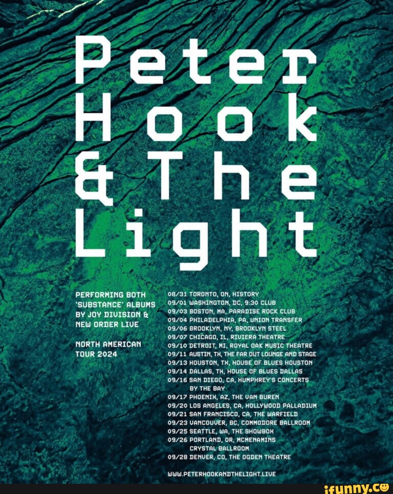 PERFORMING BOTH *SUBSTANCE' ALBUMS BY JOY DIVISION & NEW ORDER LIVE