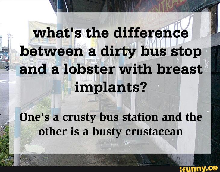 What's the difference between a dirty bus stop ªªª and a lobster with