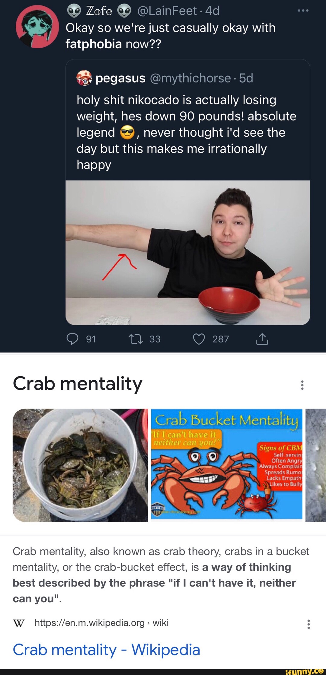 Zofe LainFeet dd Okay so we're just casually okay with fatphobia now