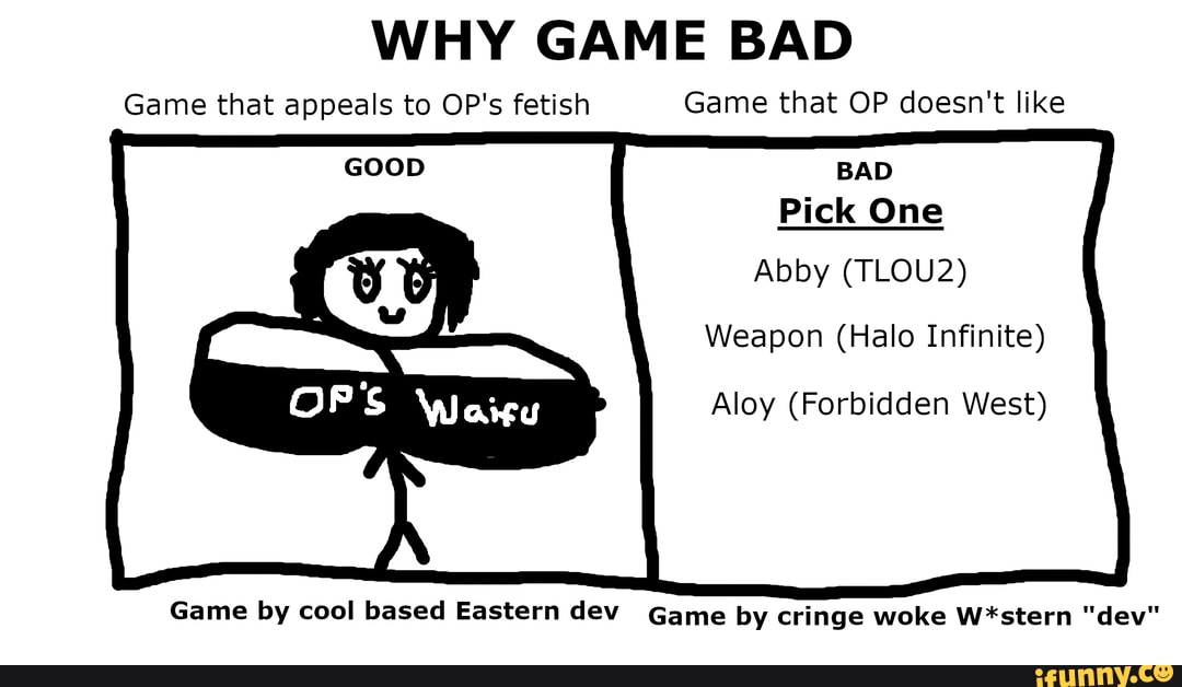 Why Game Bad Game That Appeals To Ops Fetish Game That Op Doesnt Like Bad Pick One Abby Tlou2