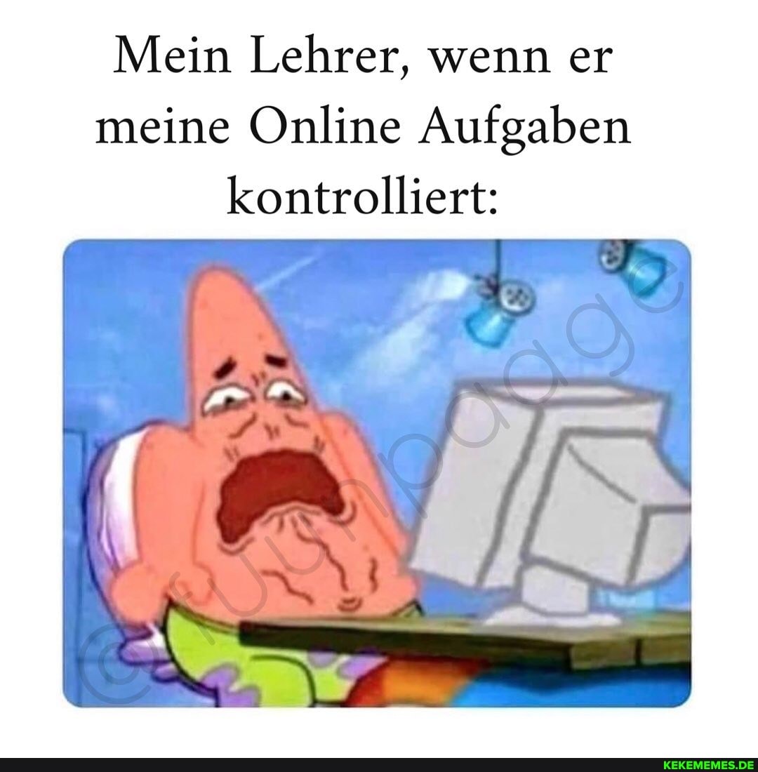 Mein Lehrer, wenn er meine Online Aufgaben
kontrolliert: