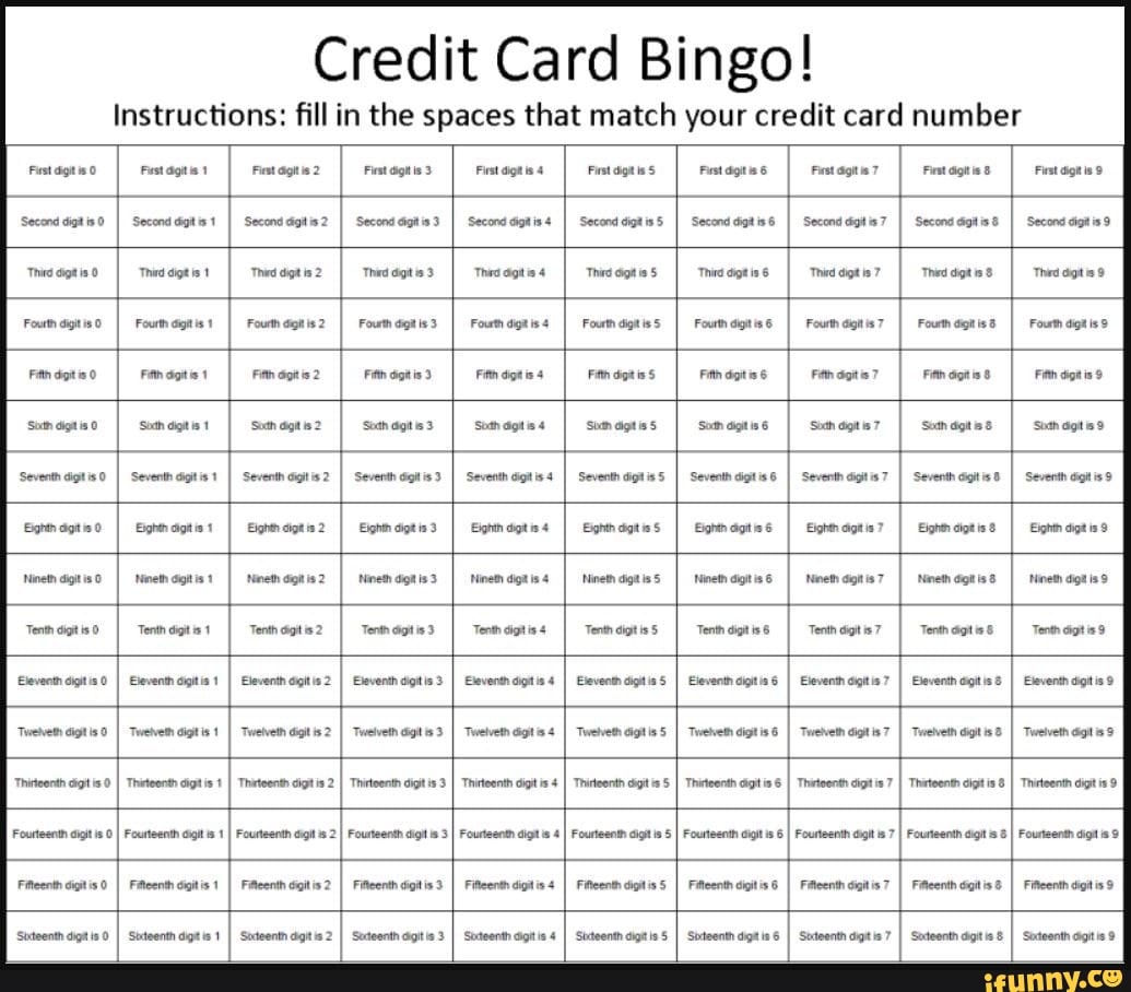 Credit Card Bingo Instructions Fill In The Spaces That Match Your credit-card-bingo-instructions-fill-in-the-spaces-that-match-your