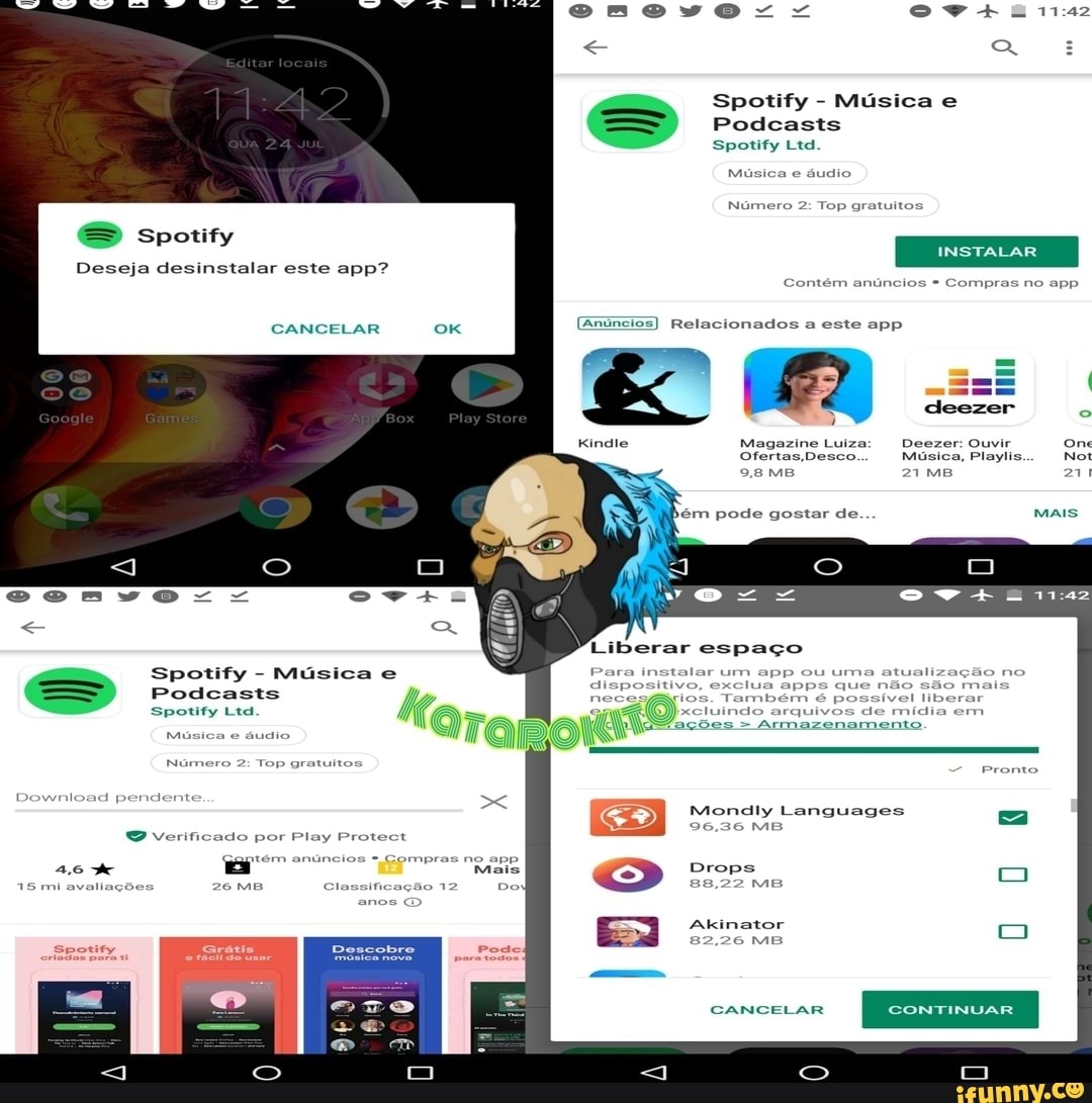 Spotify Música e
Spotify Ltd xeluindo arquivos de
espaço